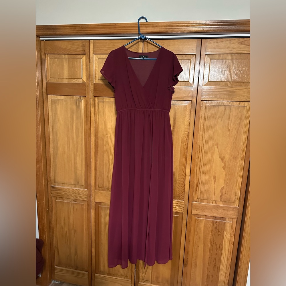 Maroon floor length dress